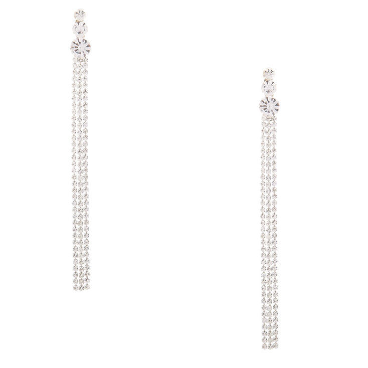 Claire's Pendantes 10 cm strass effet gradué couleur argenté