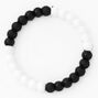 Colorblock Beaded Stretch Bracelet - Black and White,