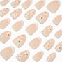 White Daisy French Tip Short Almond Vegan Faux Nail Set - 24 Pack,