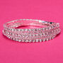 Silver Rhinestone Stretch Bracelets - 5 Pack,