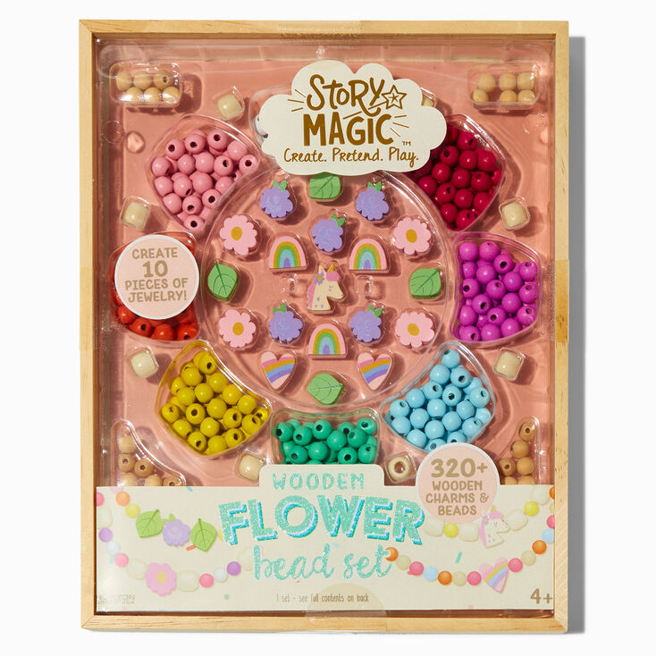 Story Magic&trade; Wooden Flower ABC Bead Set,