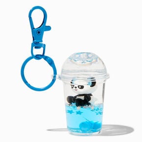Panda Tea Water-Filled Glitter Keyring,