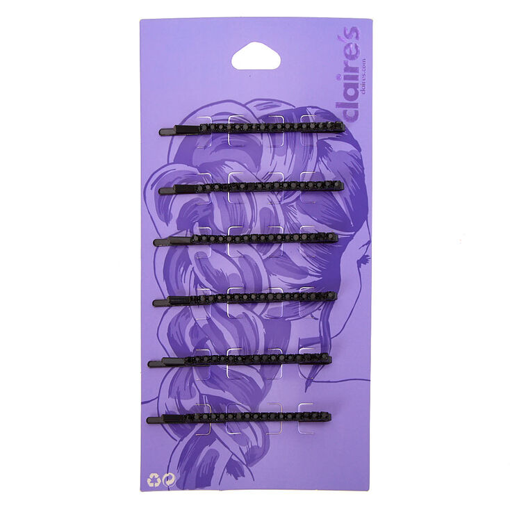 Black Rhinestone Bobby Pins 6 Pack Claire S Us