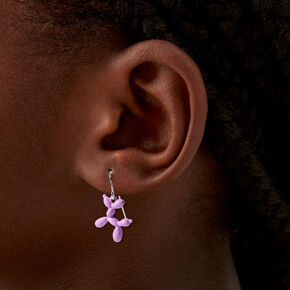 Purple Balloon Animal 0.5&quot; Drop Earrings ,