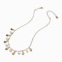 Gold-tone Pearl Dangle Necklace,