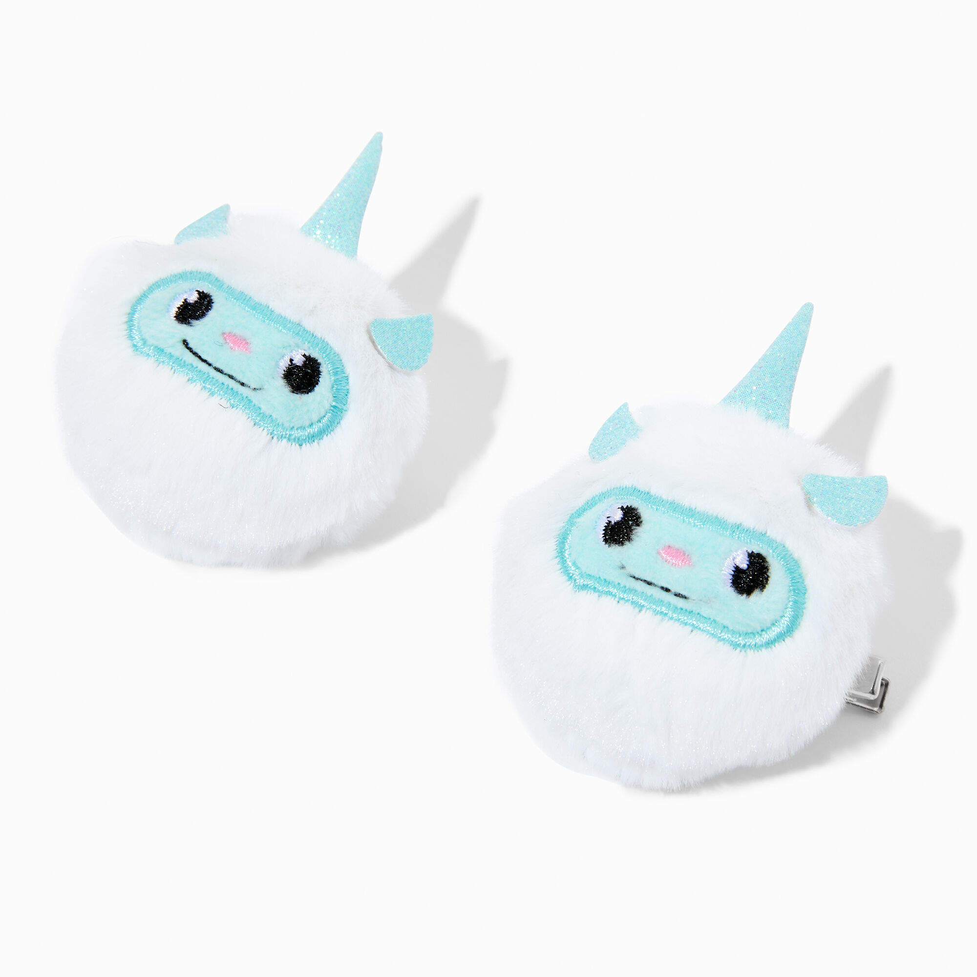 Claire's Club Pom Pom Yeti Hair Clips - 2 Pack,