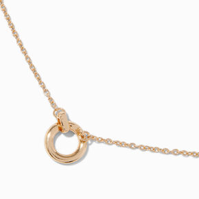 Gold-tone O Ring Pendant Necklace,