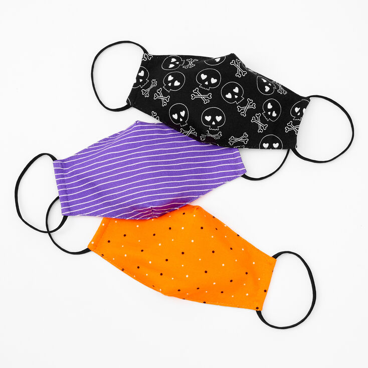 Claire's Lot de 3 masques en coton Halloween - Enfant taille moyenne/grande taille