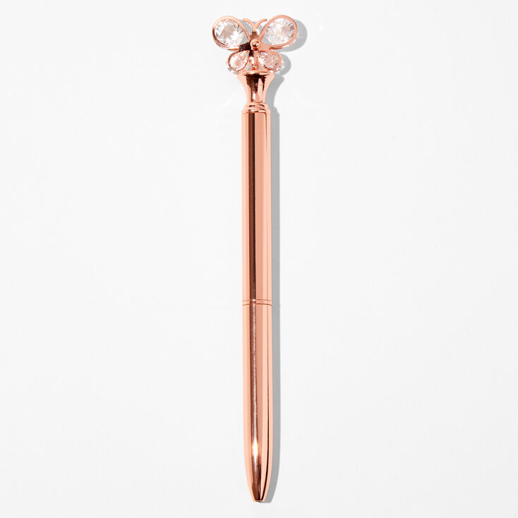 Jeweled Butterfly Rose Gold Pen,