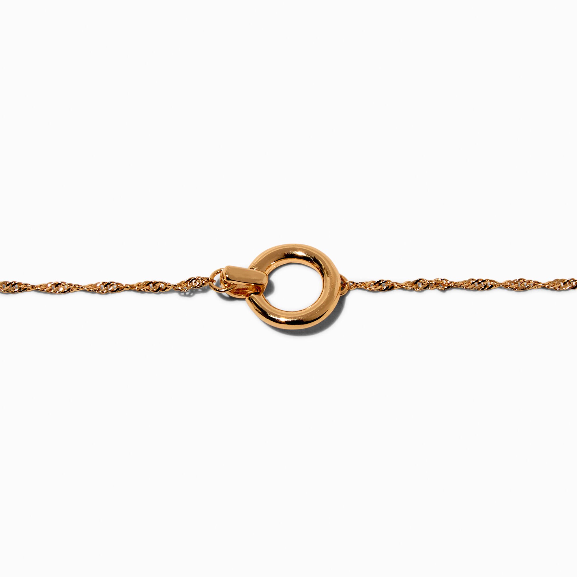 Gold-tone Twisted O Ring Chain Bracelet,