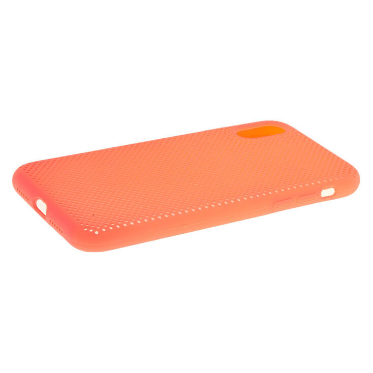 Neon Coral Perforated Phone Case - Fits iPhone XR,