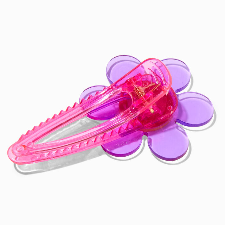 Smiling Purple Daisy Snap Hair Clip,