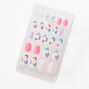 Pastel Heart Print Stiletto Press On Vegan Faux Nail Set - 24 Pack,