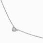 Silver-tone Cubic Zirconia Heart Pendant Necklace,