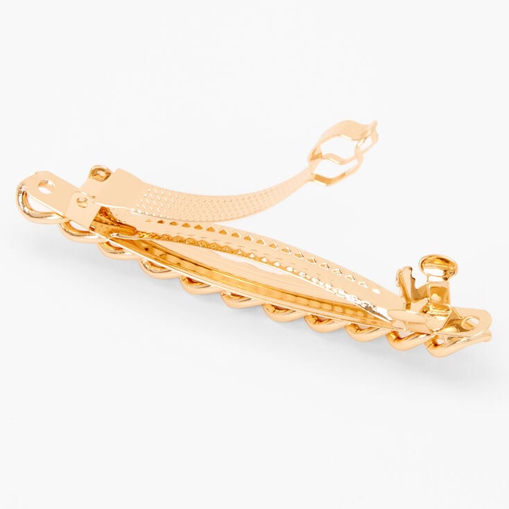 Gold Chain Hair Barrette,