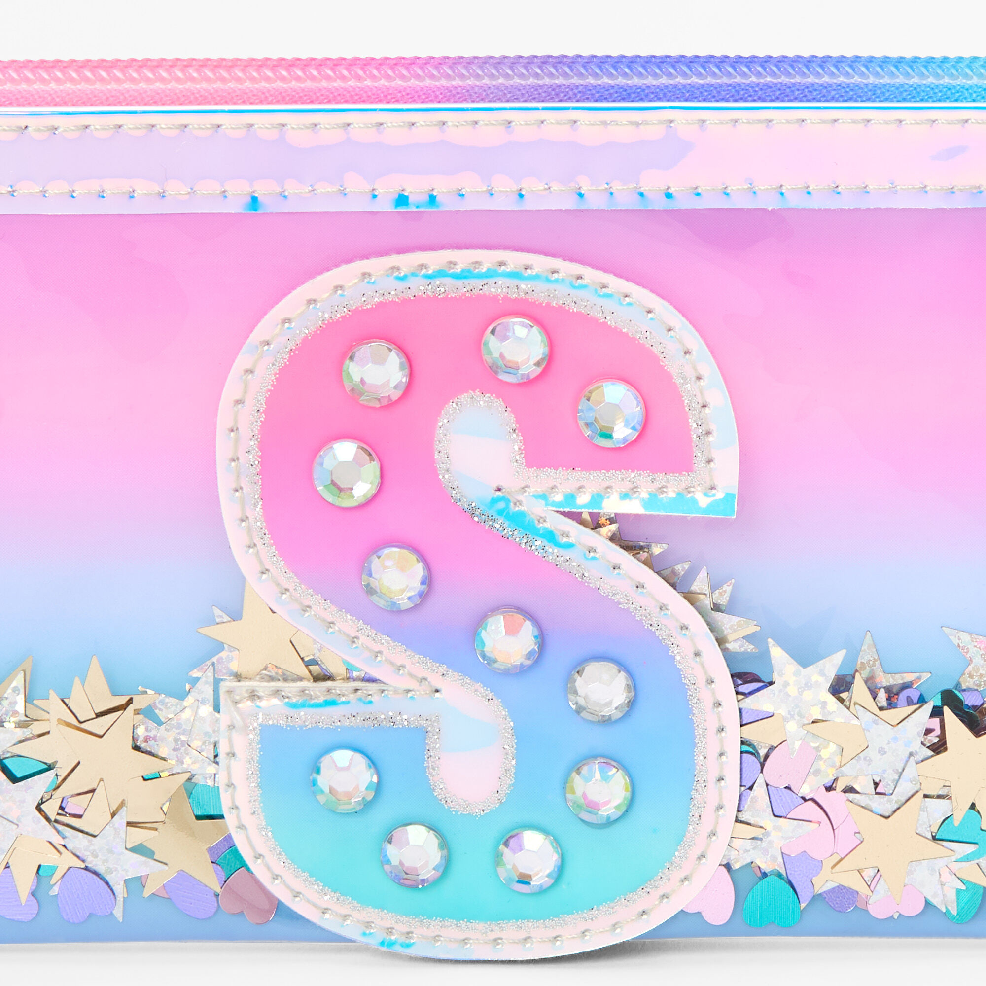 Ombre Sequin Initial Pencil Case - S,