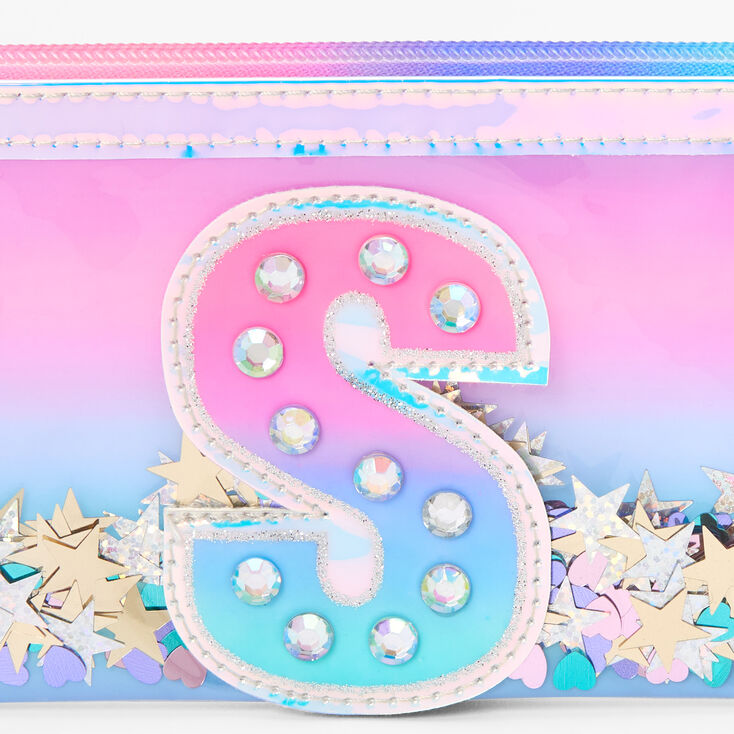 Ombre Sequin Initial Pencil Case - S,