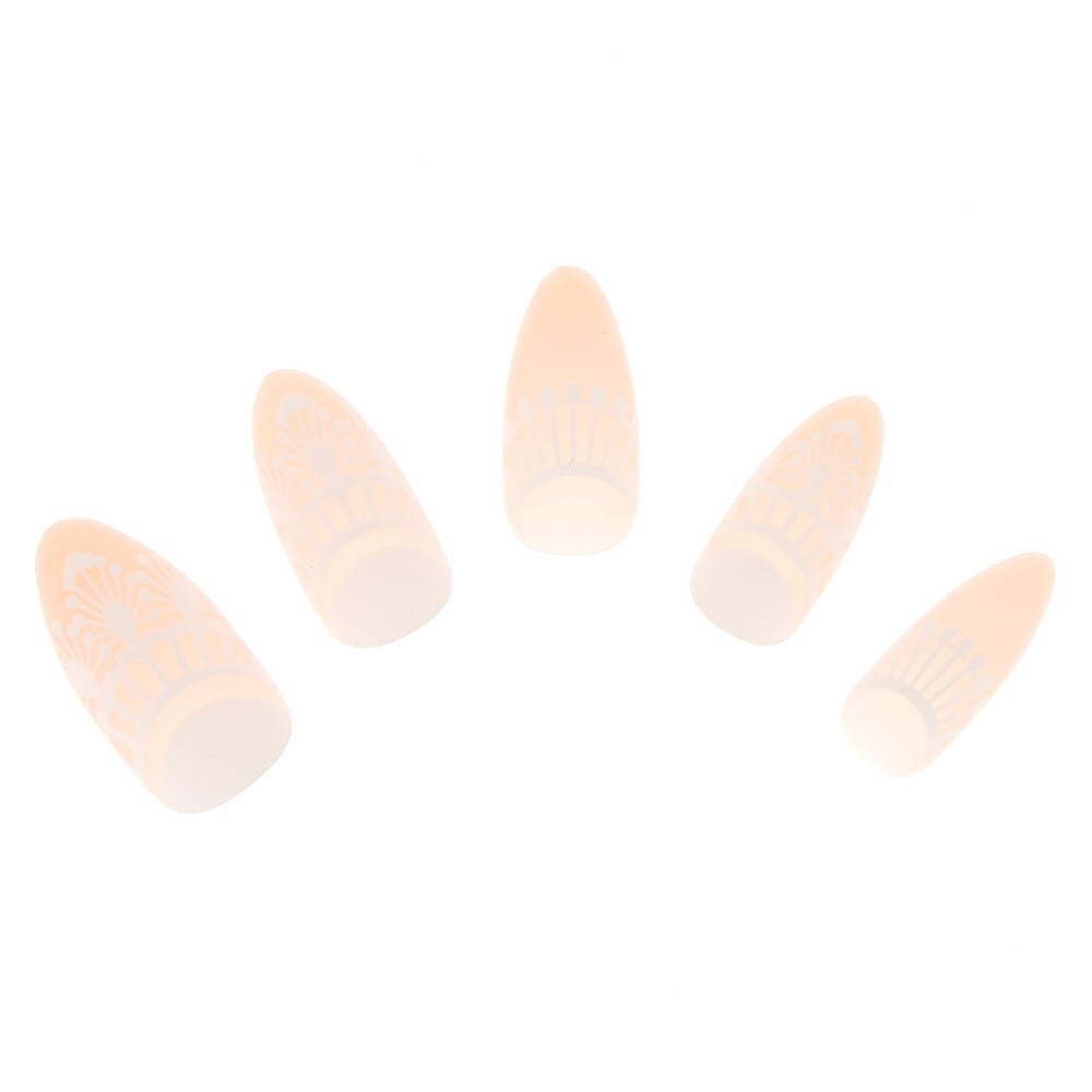 Henna Faux Nail Set - Nude, 24 Pack,