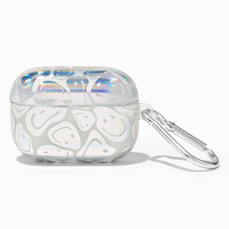 Wavy Happy Faces Holographic Earbud Case Cover - Compatible With Apple AirPods Pro&reg;,