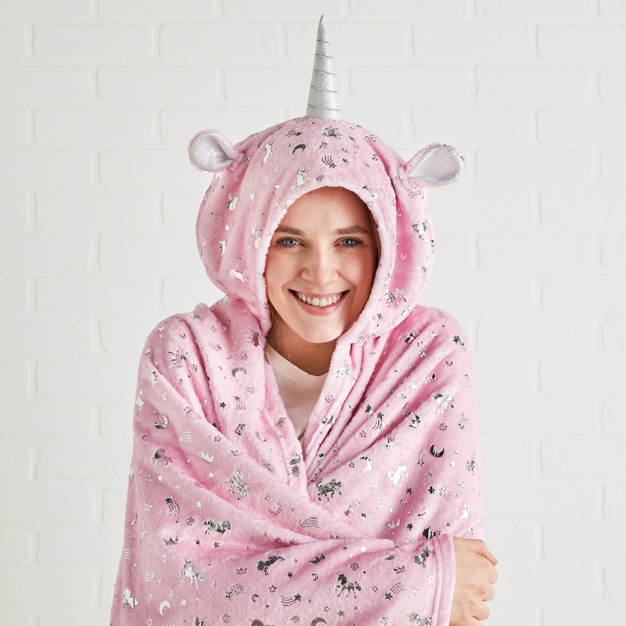 Robe de chambre couverture licorne - Rose glacé,