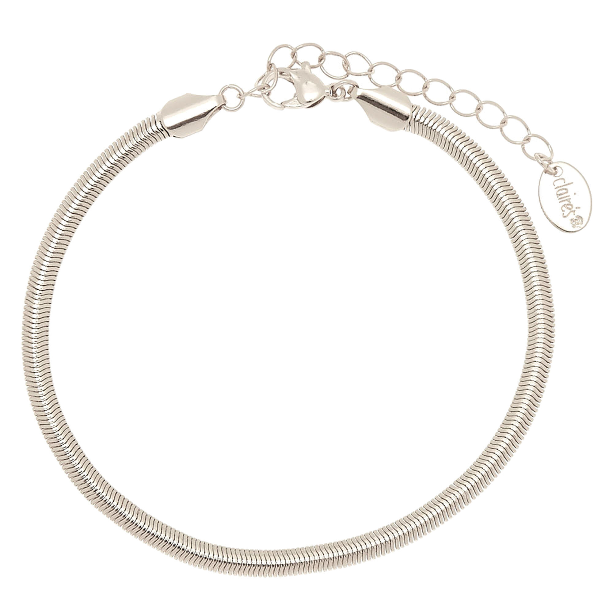 Silver Sleek Snake Anklet,
