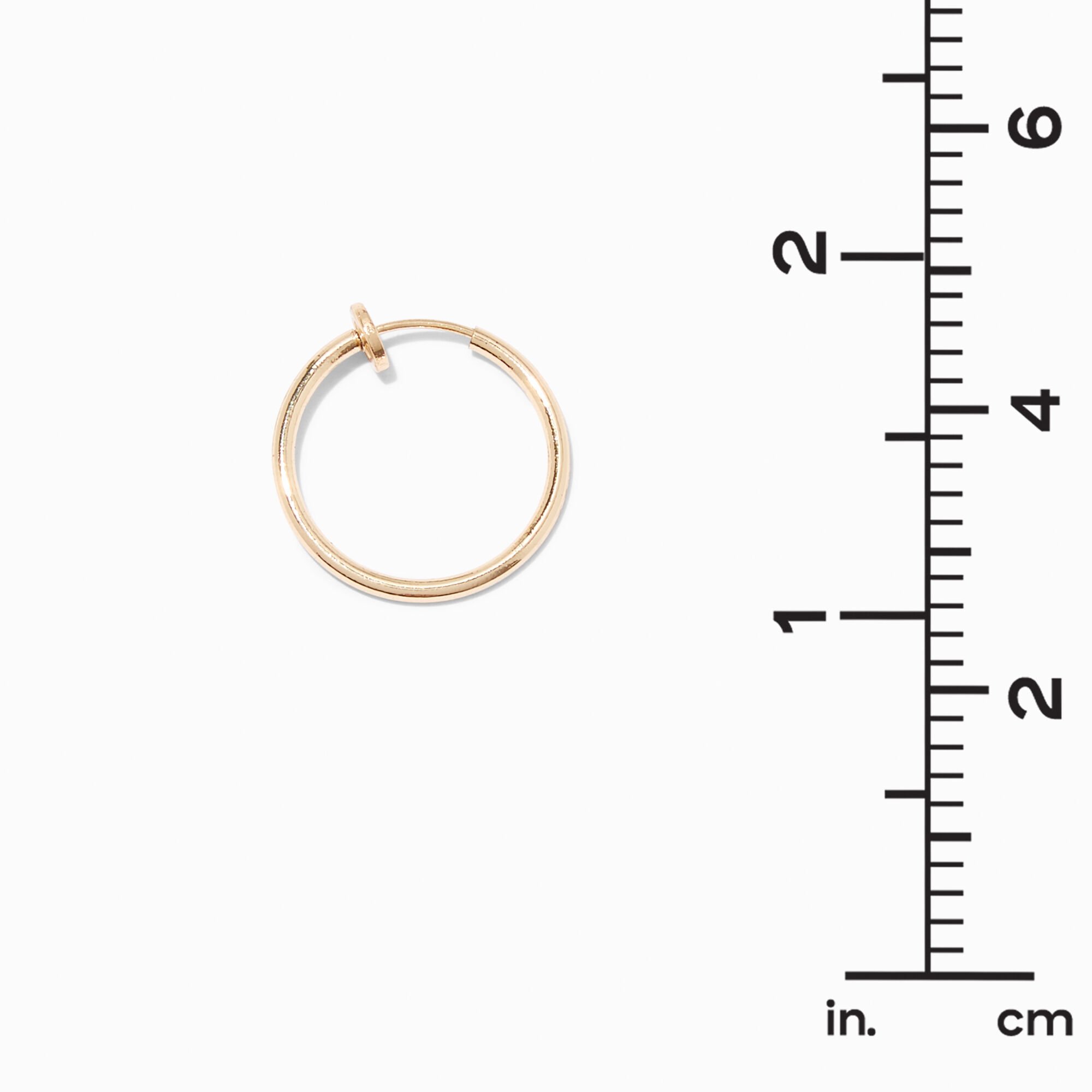 Gold-tone 20mm Clip-On Hoop Earrings,