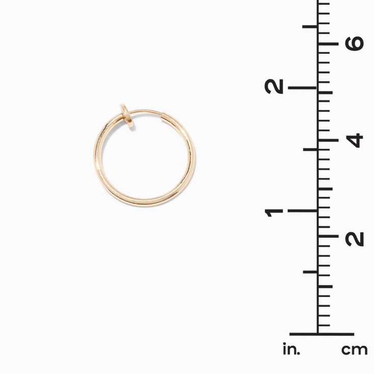 Gold-tone 20mm Clip-On Hoop Earrings,