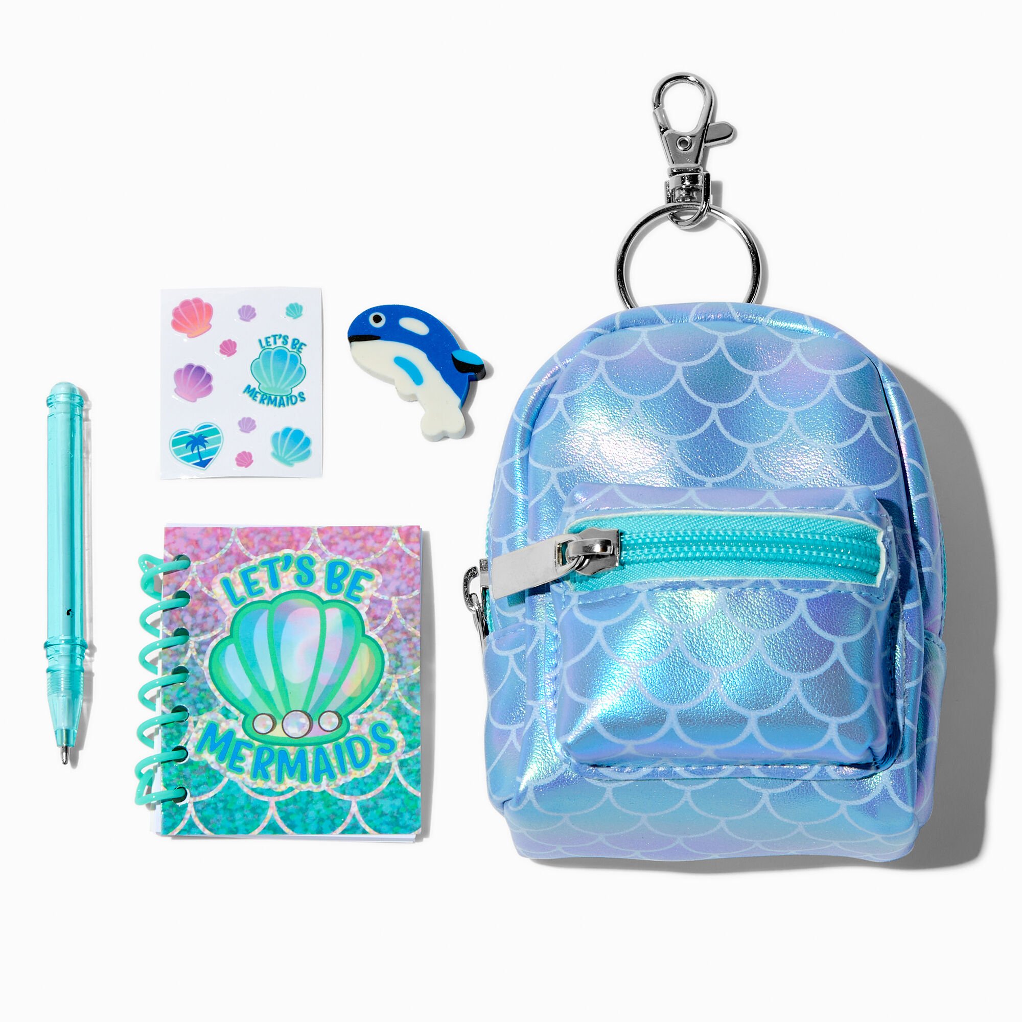 View Claires Critter Mermaid 4 Backpack Stationery Set information