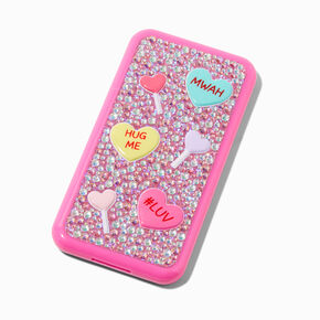 Conversation Hearts Bling Cell Phone Makeup Set,