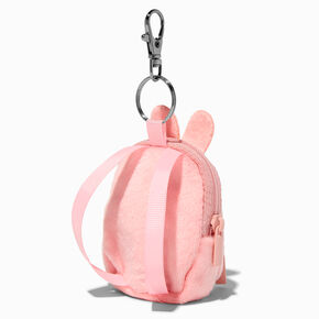 Pink Bunny Mini Backpack Keychain,