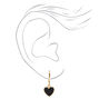 Gold 10MM Heart Drop Huggie Hoop Earrings,
