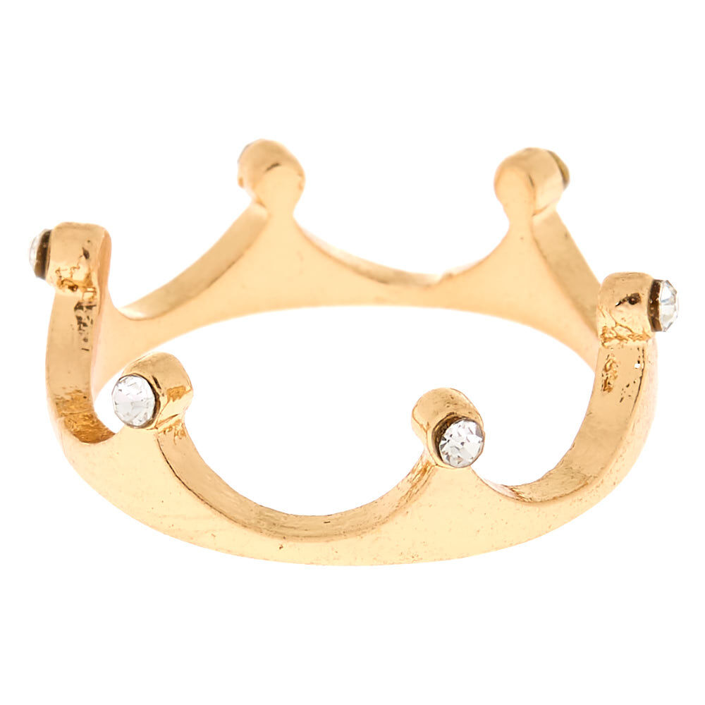 Gold Crystal Crown Ring Claire s