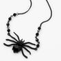 Halloween Faux Gemstone Spider Necklace - Black,