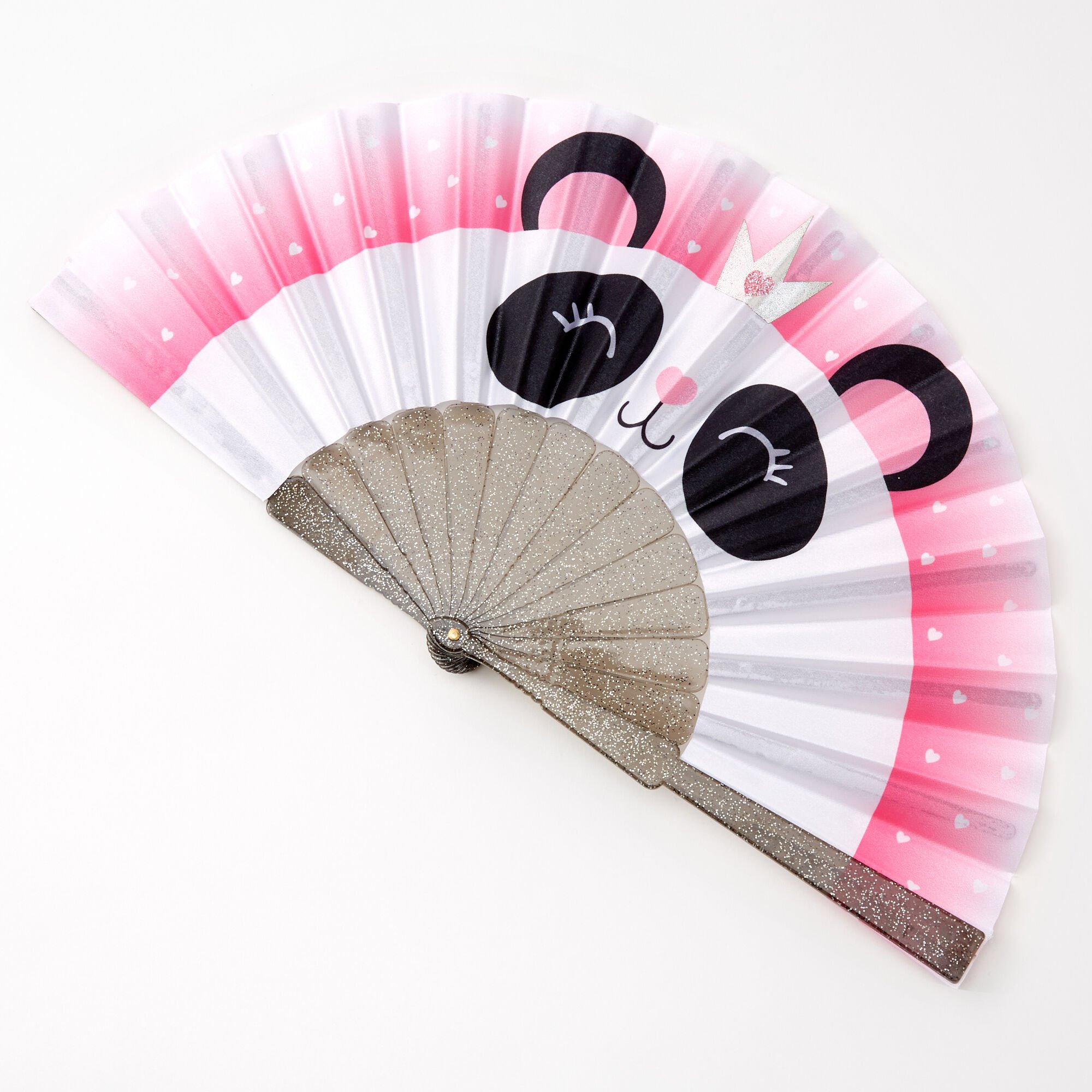 Claire's Club Panda Folding Fan - Pink,