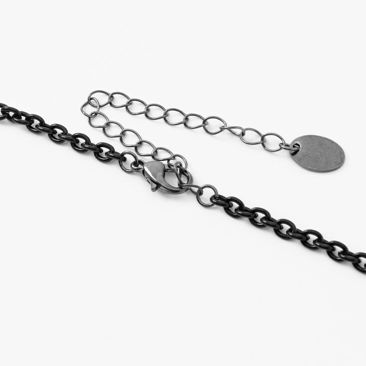 Halloween Stone Skeleton Hands Necklace - Black,