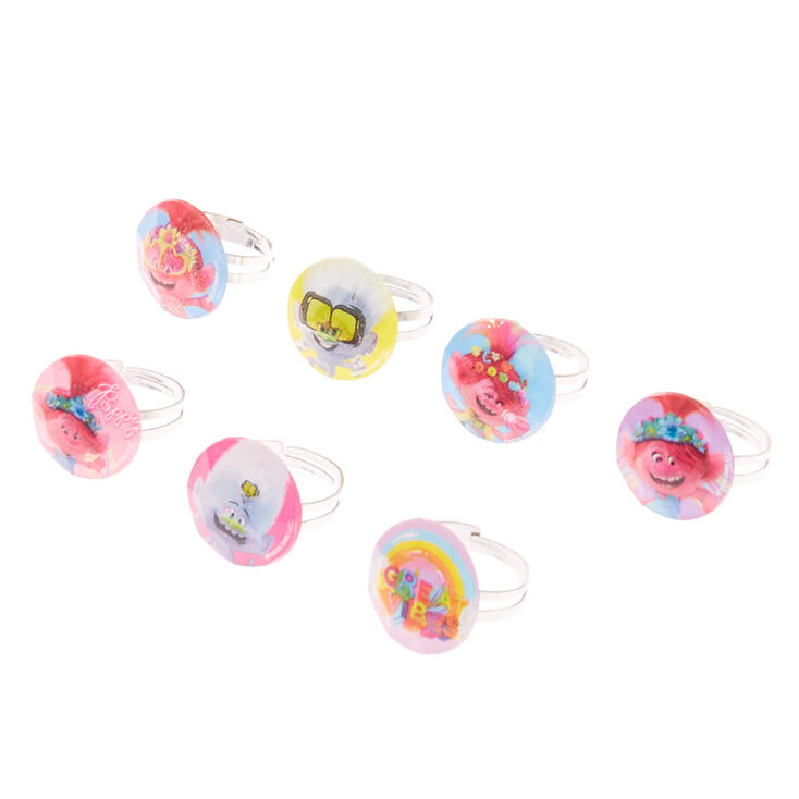 Trolls World Tour Stick-on-earrings &amp; Rings - 7 Pack,