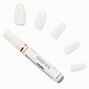 Smoky White Marble Coffin Vegan Faux Nail Set - 24 Pack,