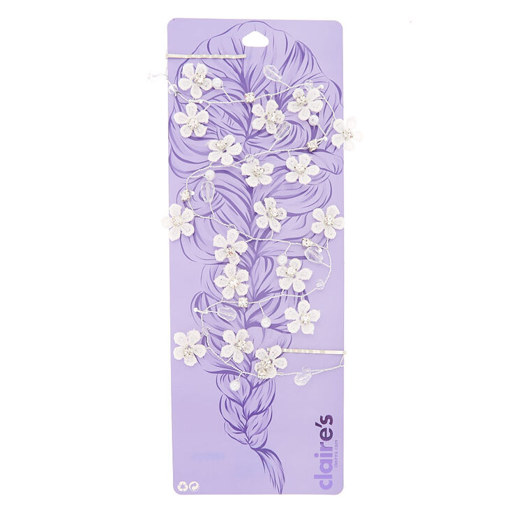 Claire's Vigne de cheveux florale blanche en crochet