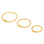 Sterling Silver Gold Faux Nose Rings - 3 Pack,