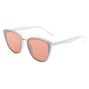 Lunettes de soleil &oelig;il de chat style mod effet miroir - Blanc,