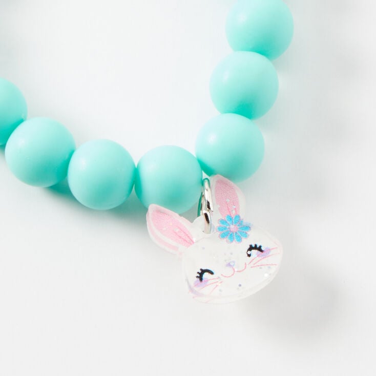 Claire&#39;s Club Matte Bunny &amp; Daisy Beaded Stretch Bracelets - 3 Pack,