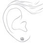 Silver-tone Cubic Zirconia 8mm Round Vintage Stud Earrings,