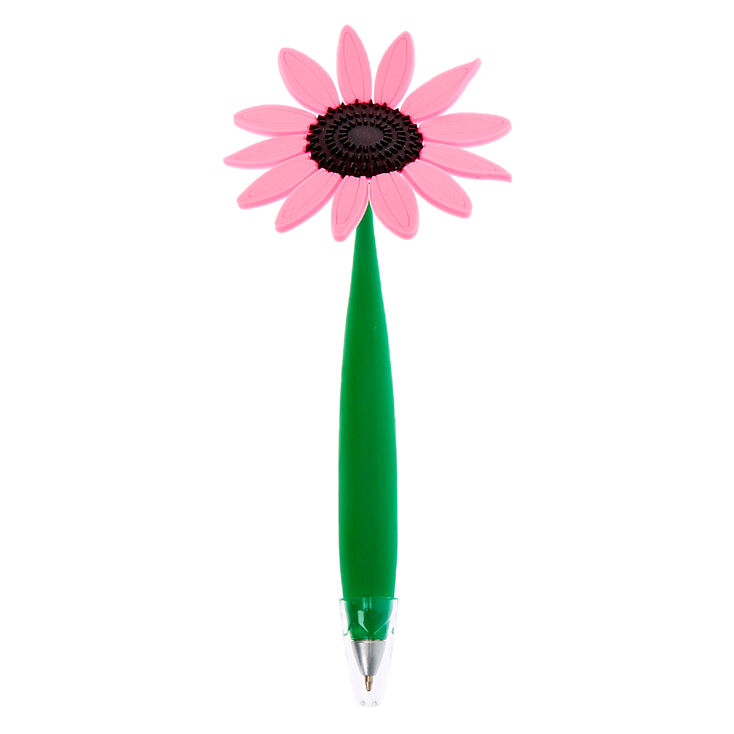 Claire's Stylo souple avec marguerite - Rose