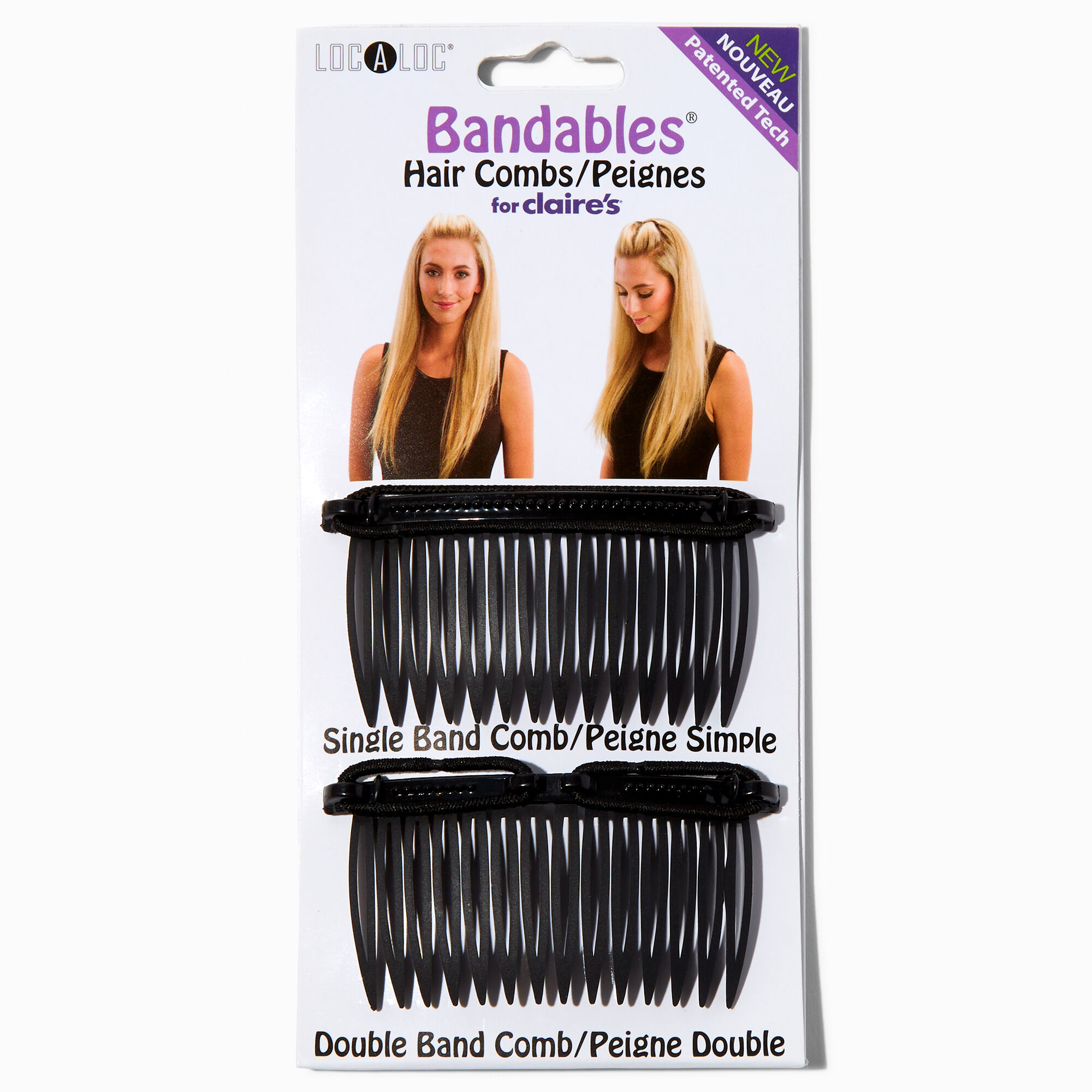 View Claires Localoc Bandables Hair Combs 2 Pack Black information