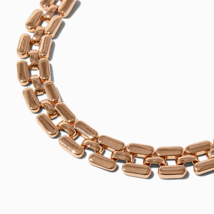 Gold-tone Long Link Chain Necklace ,