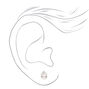 Silver Cubic Zirconia Teardrop Stud Earrings - 5MM,