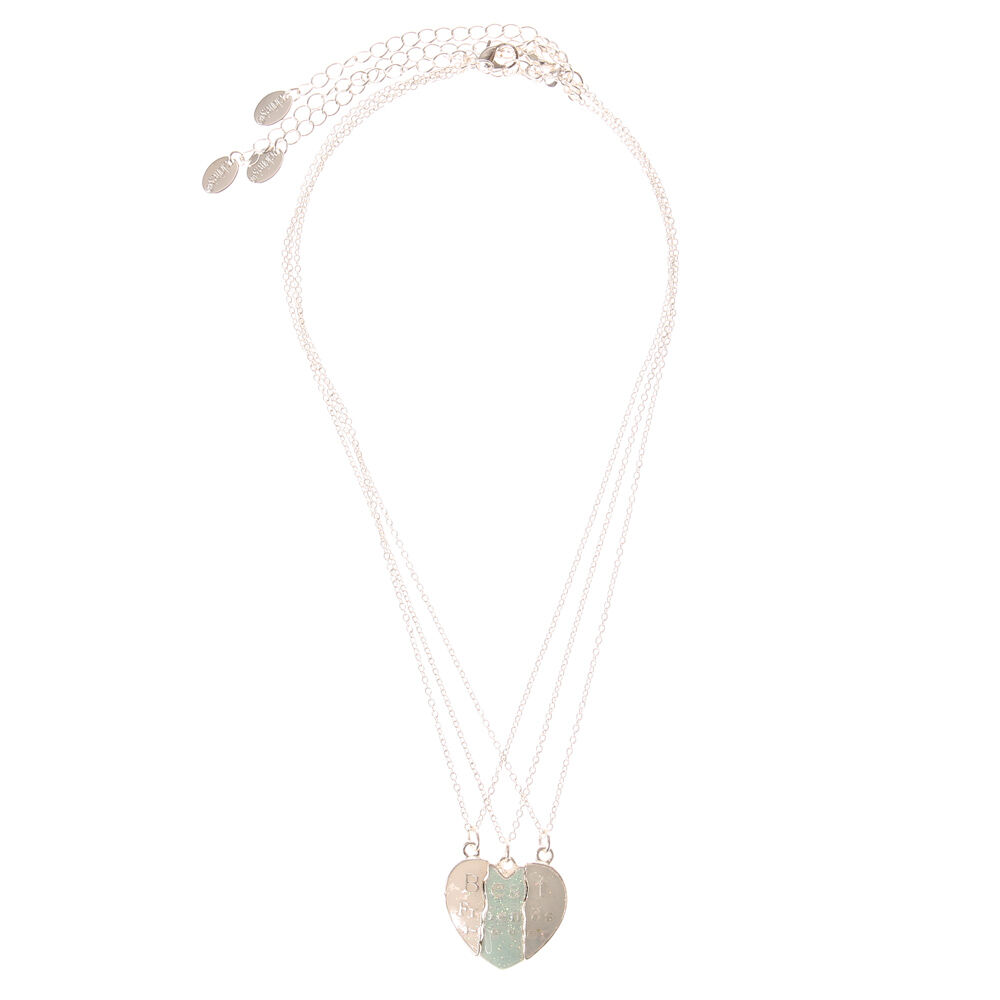 Colliers d'amitié cœur brisé Best Friends Forever - Lot de 3,