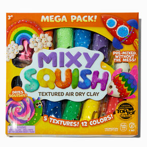 Mixy Squish&trade; Textured Air Dry Clay Mega Pack - 12 Pack,