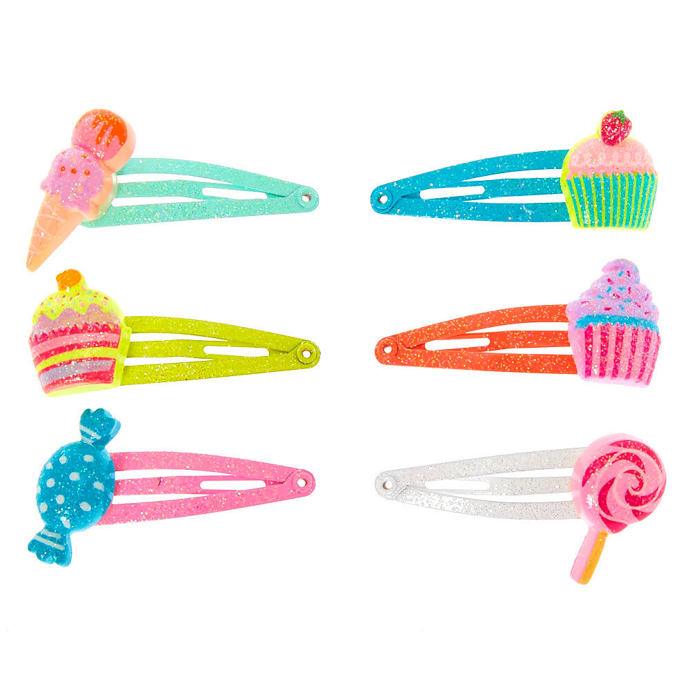 Claire s Club Sweet Treats Snap Hair Clips 6 Pack Claire s