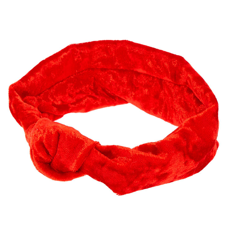 Claire's Bandeau à nœud en imitation velours Club Claire's - Rouge